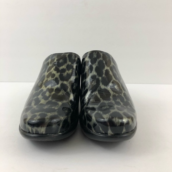 NAOT Shoes Black Womens Animal Print Patent Leather Mules Slip On Size E… - Picture 5 of 11